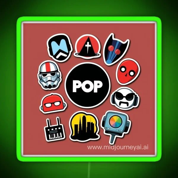Pop Iconic Symbols RGB Neon Sign