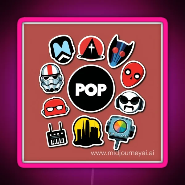 Pop Iconic Symbols RGB Neon Sign