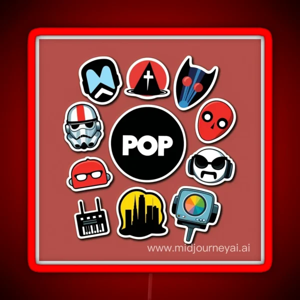 Pop Iconic Symbols RGB Neon Sign