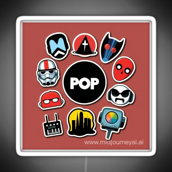 Pop Iconic Symbols RGB Neon Sign
