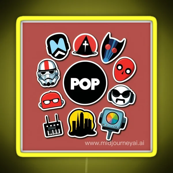 Pop Iconic Symbols RGB Neon Sign