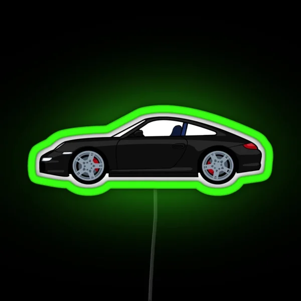 Porsche 911 997 Carrera S Black Lobster Claw RGB Neon Sign