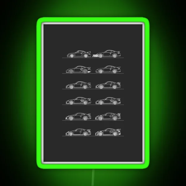 Porsche 911 GT2 GT3 Evolution RGB Neon Sign