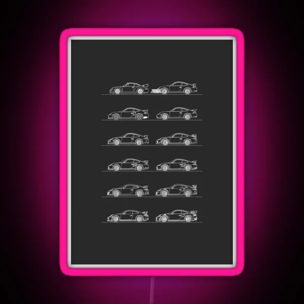 Porsche 911 GT2 GT3 Evolution RGB Neon Sign