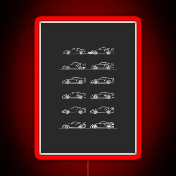Porsche 911 GT2 GT3 Evolution RGB Neon Sign