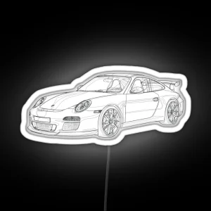 Porsche 911 GT3 997 Line RGB Neon Sign