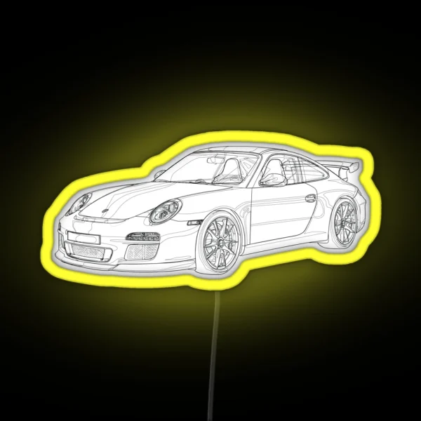 Porsche 911 GT3 997 Line RGB Neon Sign