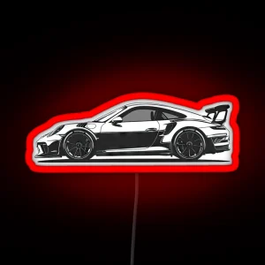 Porsche 911 GT3 Silhouette Design RGB Neon Sign