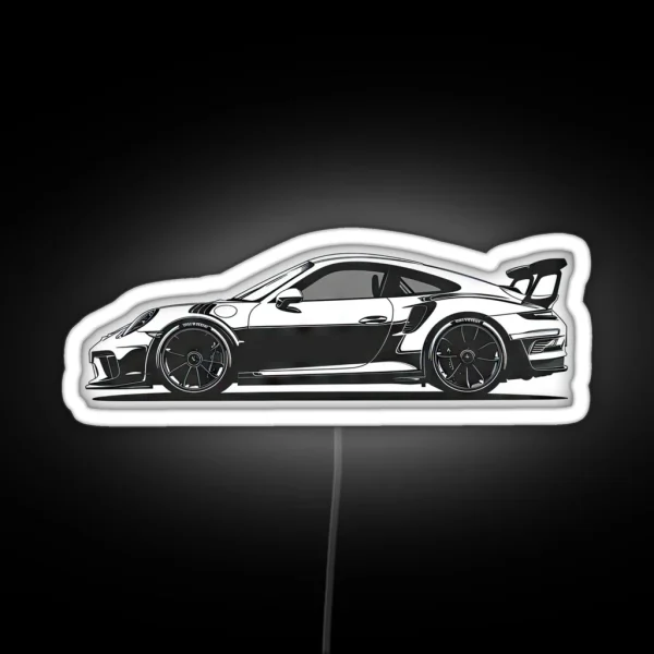 Porsche 911 GT3 Silhouette Design RGB Neon Sign