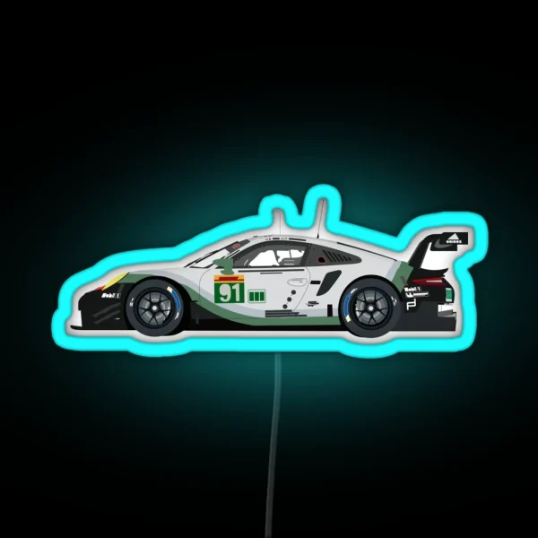 Porsche 911 Rsr GT3 Race Car RGB Neon Sign