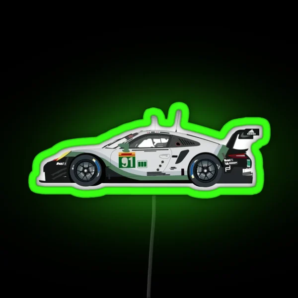 Porsche 911 Rsr GT3 Race Car RGB Neon Sign