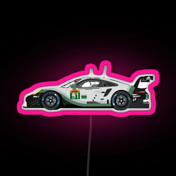 Porsche 911 Rsr GT3 Race Car RGB Neon Sign