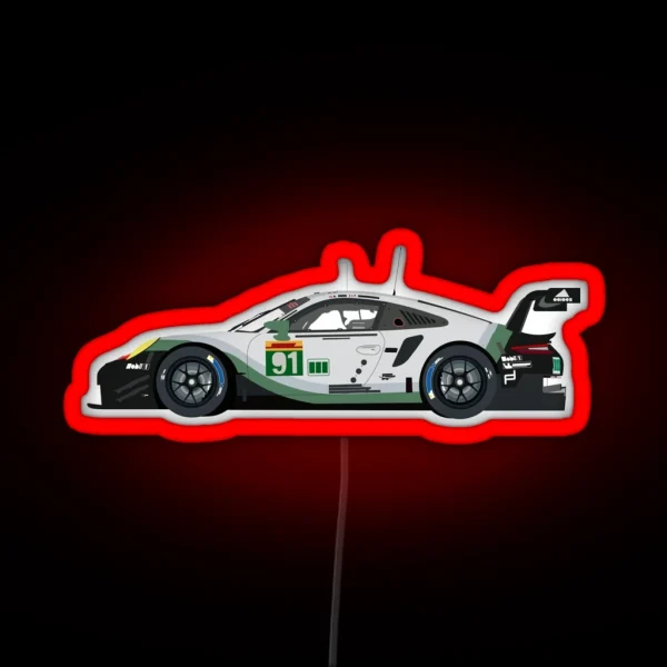 Porsche 911 Rsr GT3 Race Car RGB Neon Sign