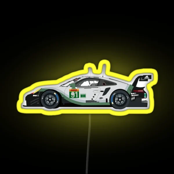Porsche 911 Rsr GT3 Race Car RGB Neon Sign
