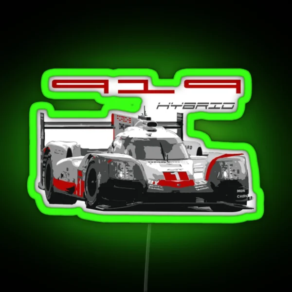 Porsche 919 919 Le Mans Hybrid RGB Neon Sign
