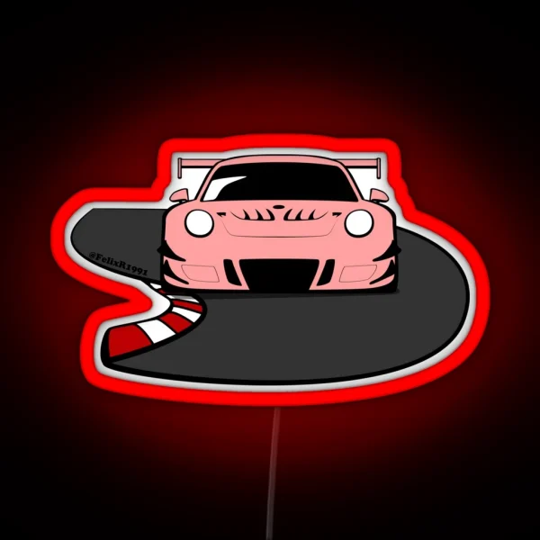 Porsche 991 GT3 Pink Pig Tribute RGB Neon Sign