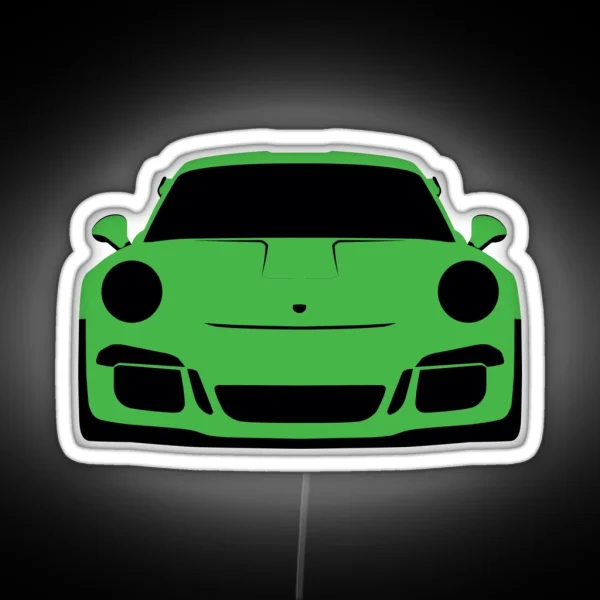 Porsche GT3 RS Green Silhouette RGB Neon Sign