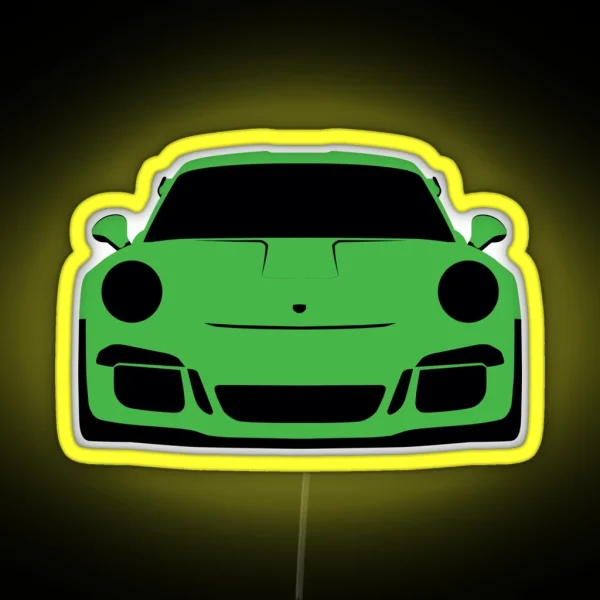 Porsche GT3 RS Green Silhouette RGB Neon Sign