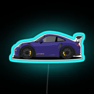Porsche GT3 RS Ultraviolet RGB Neon Sign