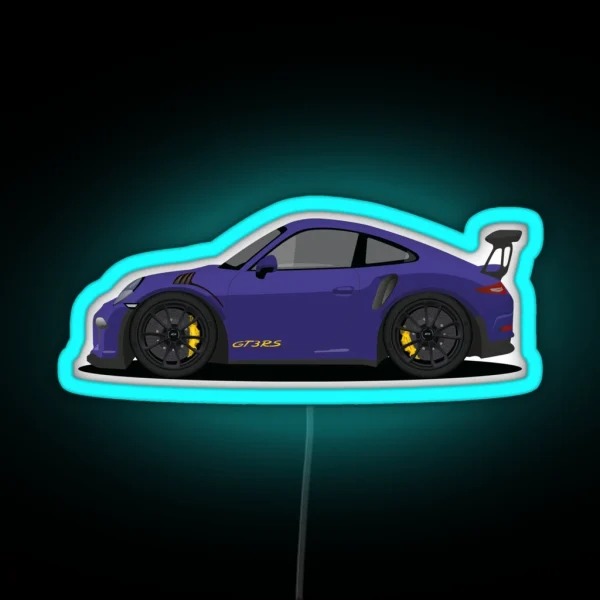 Porsche GT3 RS Ultraviolet RGB Neon Sign