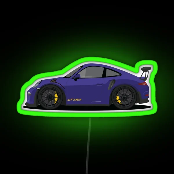 Porsche GT3 RS Ultraviolet RGB Neon Sign