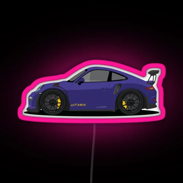 Porsche GT3 RS Ultraviolet RGB Neon Sign