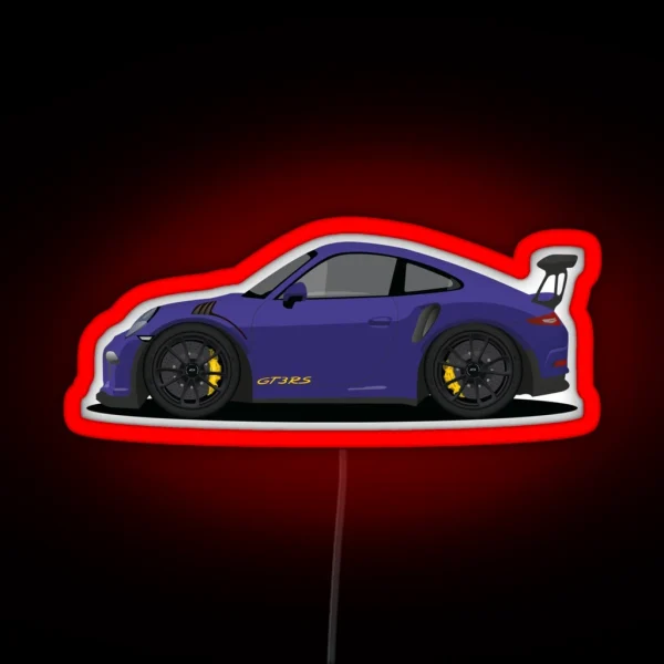 Porsche GT3 RS Ultraviolet RGB Neon Sign