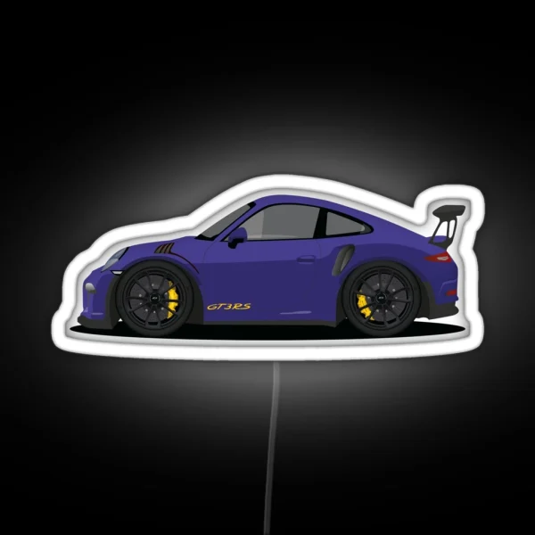 Porsche GT3 RS Ultraviolet RGB Neon Sign