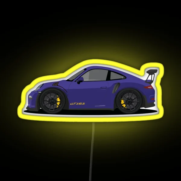Porsche GT3 RS Ultraviolet RGB Neon Sign