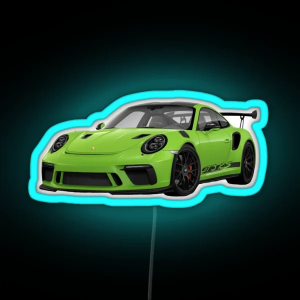 Porsche GT3RS Green RGB Neon Sign