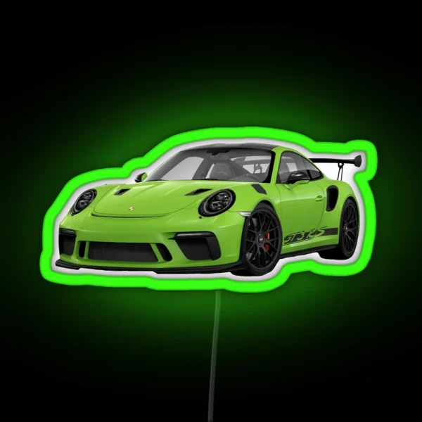 Porsche GT3RS Green RGB Neon Sign