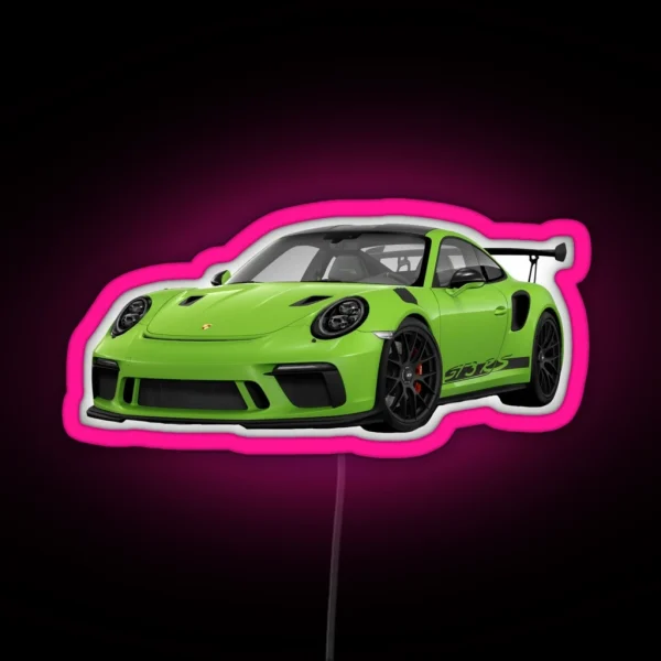 Porsche GT3RS Green RGB Neon Sign