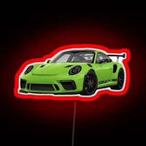 Porsche GT3RS Green RGB Neon Sign