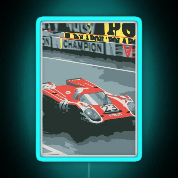 Porshche 917 At Le Mans RGB Neon Sign