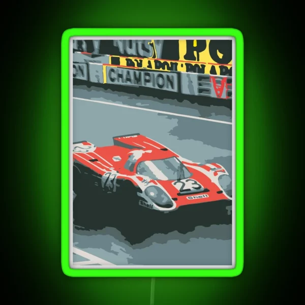 Porshche 917 At Le Mans RGB Neon Sign