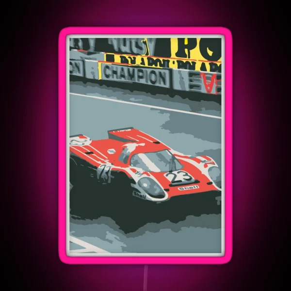 Porshche 917 At Le Mans RGB Neon Sign