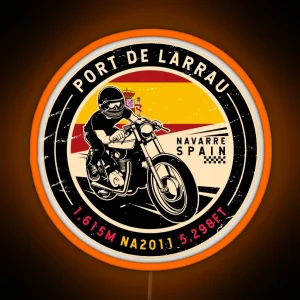 Port De Larrau Spain Side Motorcycle RGB Neon Sign