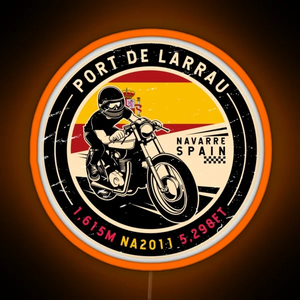 Port De Larrau Spain Side Motorcycle RGB Neon Sign
