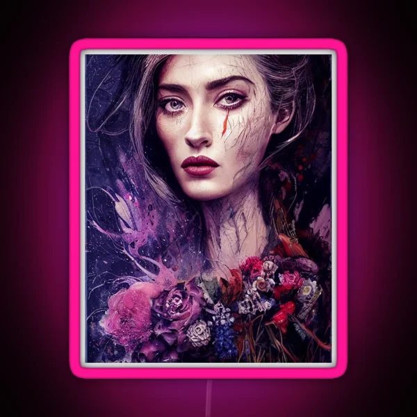 Portrait Of A Girl In The Dark RGB Neon Sign