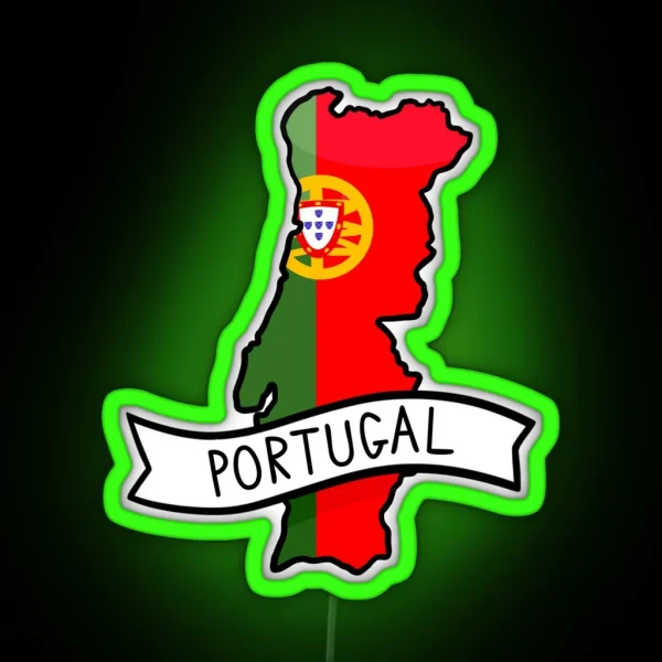 Portugal Flag Map Led RGB Neon Sign