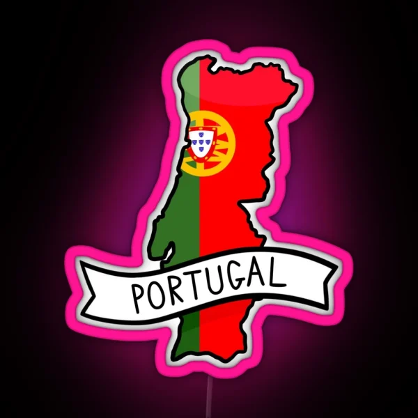 Portugal Flag Map Led RGB Neon Sign