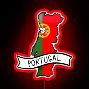 Portugal Flag Map Led RGB Neon Sign