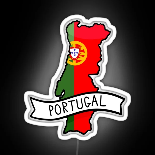 Portugal Flag Map Led RGB Neon Sign