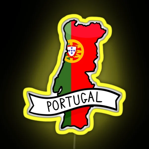 Portugal Flag Map Led RGB Neon Sign