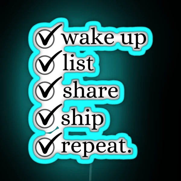 Poshmark Routine Checklist RGB Neon Sign