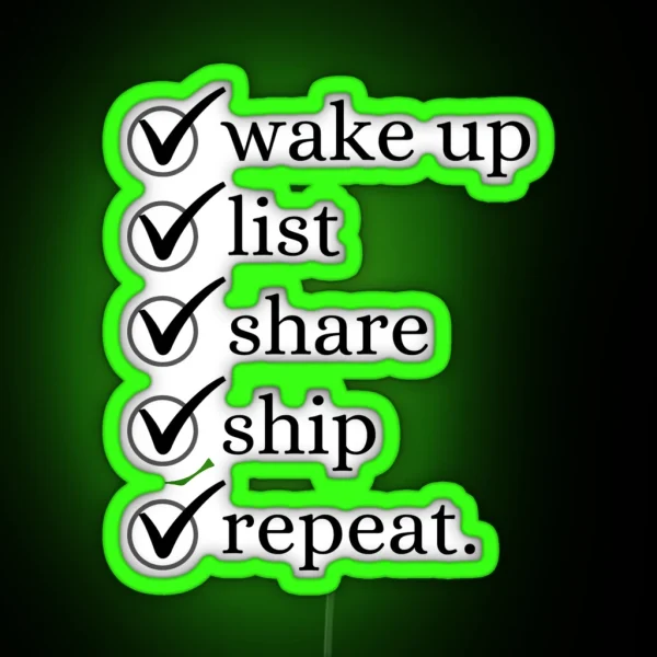 Poshmark Routine Checklist RGB Neon Sign