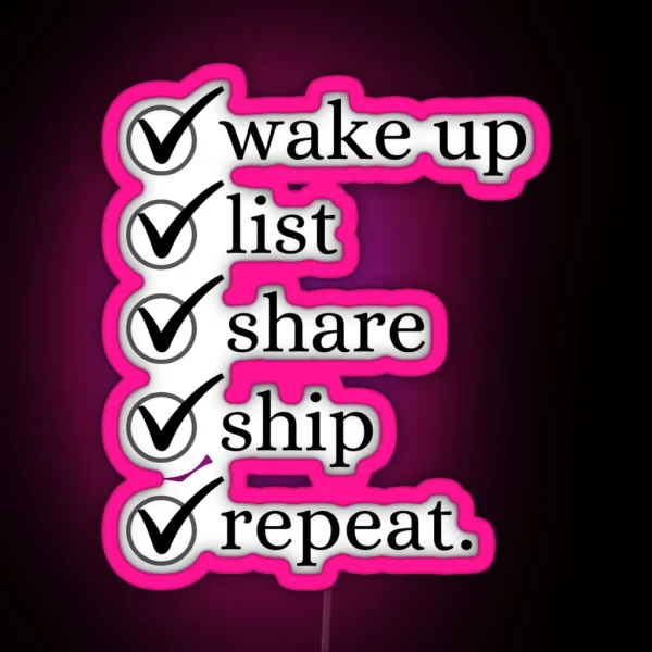 Poshmark Routine Checklist RGB Neon Sign