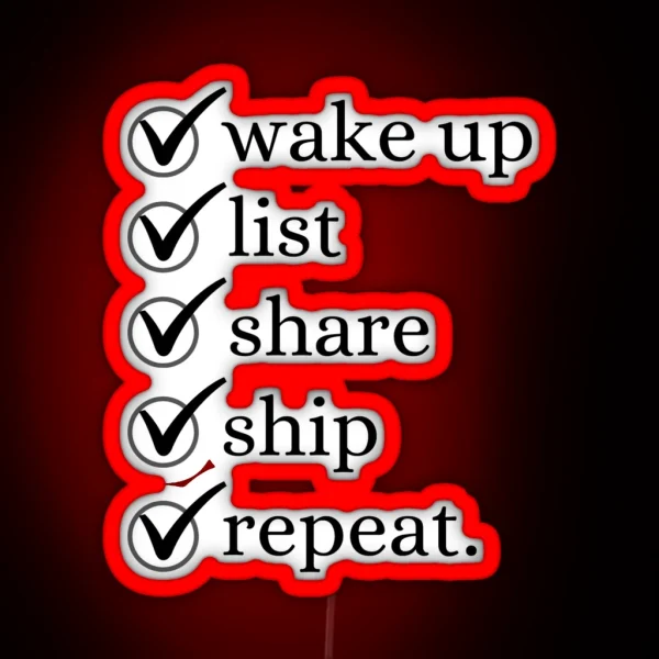 Poshmark Routine Checklist RGB Neon Sign