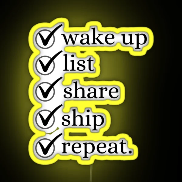 Poshmark Routine Checklist RGB Neon Sign