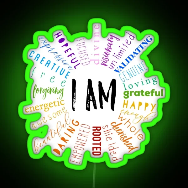 Positive Affirmations Mantra RGB Neon Sign